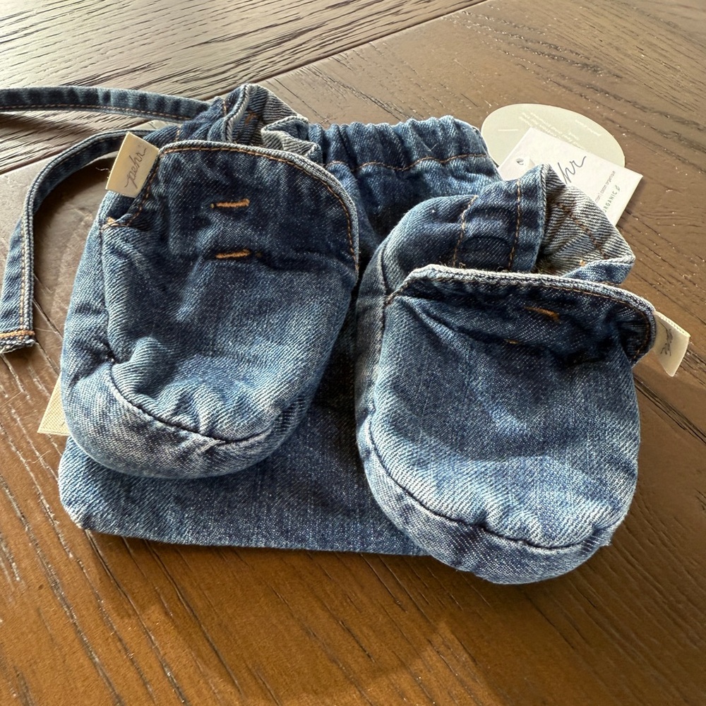 Pehr Denim Baby Booties 3-6months